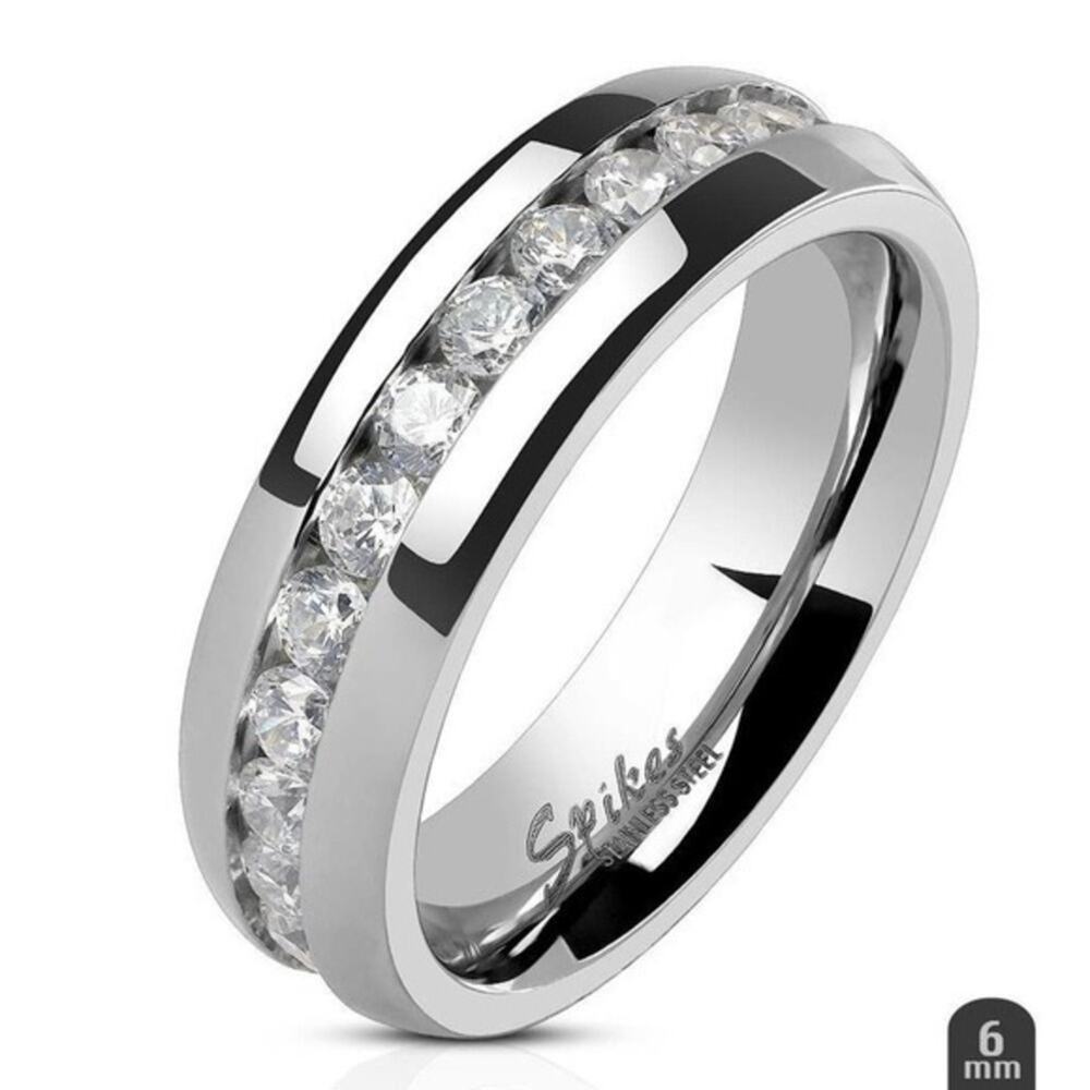 New stainless steel CZ ring 6‎